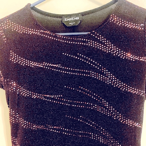 Bebe short sleeve body con sequin Bebe dress NWOT - Picture 2 of 4